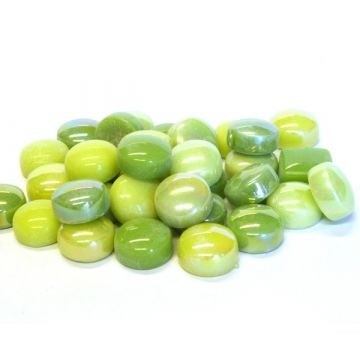Glas Rondjes 12mm Mix 50 Gram Groen-Geel