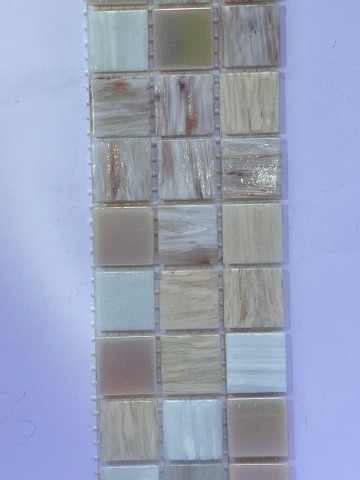 Glas Vierkantjes 20mm Goudader 45 stuks Lichtroze Parelmoer Mix