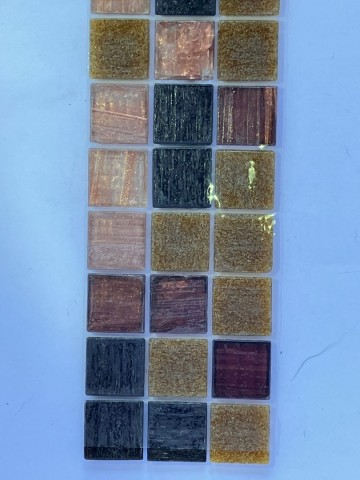 Glas Vierkantjes 20mm Goudader 45 stuks Luxe Bruin Mix