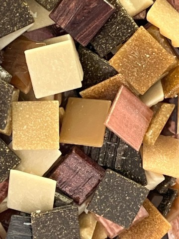 Glas Vierkantjes 20mm 500 gram voordeelzakken Luxe Bruin Mix