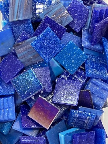 Glas Vierkantjes 20mm 500 gram voordeelzakken Wit-Grijstinten Mix