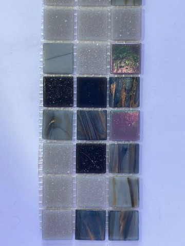 Glas Vierkantjes 20mm Goudader 45 stuks Luxe Grijs Mix