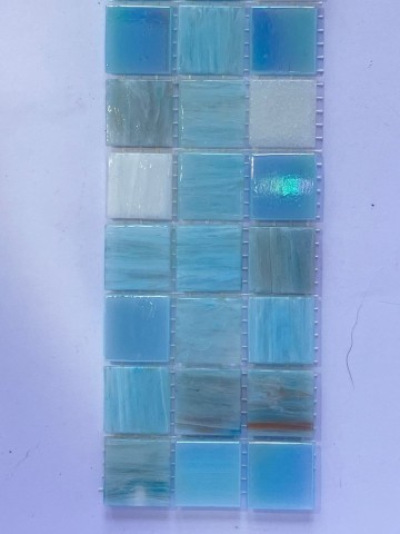 Glas Vierkantjes 20mm Goudader 45 stuks Luxe Lichtblauw mix