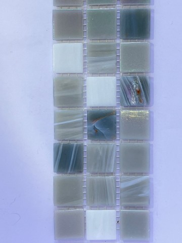 Glas Vierkantjes 20mm Goudader 45 stuks Luxe Lichtgrijs mix