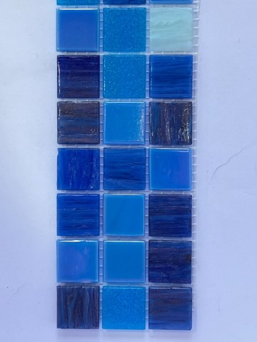 Glas Vierkantjes 20mm Goudader 45 stuks Wit-Grijs mix