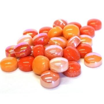 Glas Rondjes 12mm Mix 50 Gram Oranje