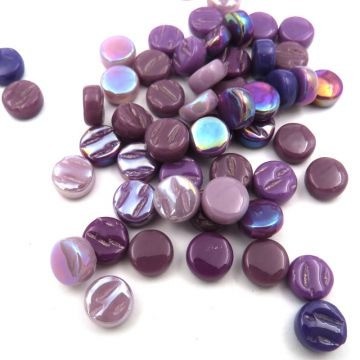 Glas Rondjes 8mm mix kleuren 50 gram Paars