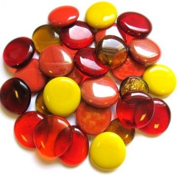 Glas Nuggets XL Mix 6 stuks Rood-Geel-Oranje