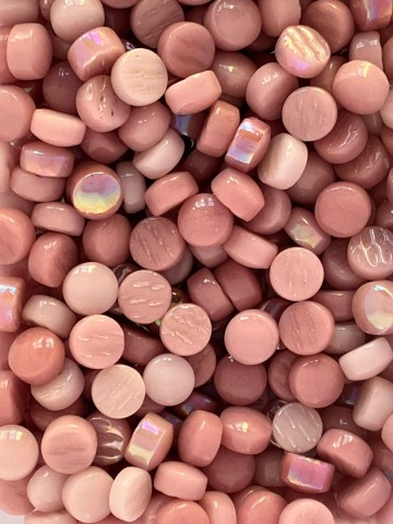 Glas Rondjes 12mm Mix 50 Gram Roze