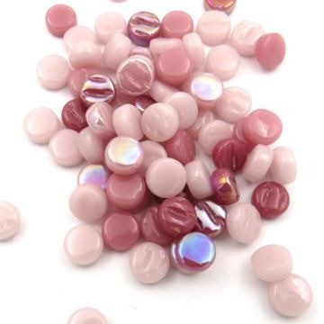 Glas Rondjes 8mm mix kleuren 50 gram Roze