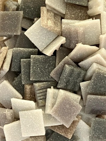 Glas Vierkantjes 20mm 500 gram voordeelzakken Taupe-Grijs Mix