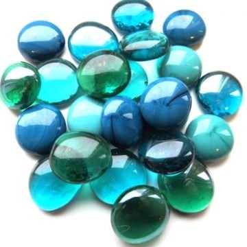 Glas Nuggets Medium Mix 50 gram Turquoise
