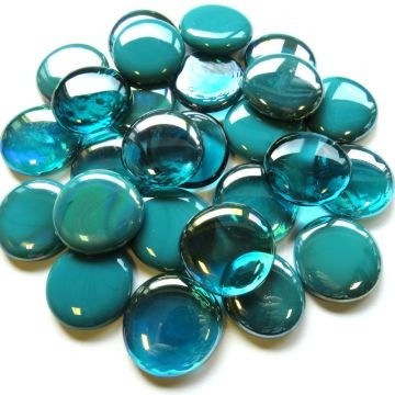 Glas Nuggets XL Mix 6 stuks Turquoise