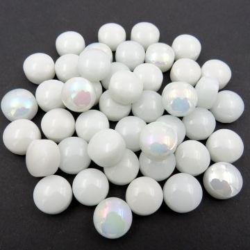 Glas Rondjes 12mm Mix 50 Gram Wit