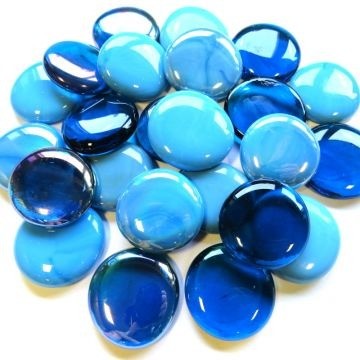 Glas Nuggets XL Mix 6 stuks Zee Blauw