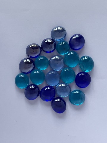 Glas Nuggets Medium Mix 50 gram Blauw Clear Diamant