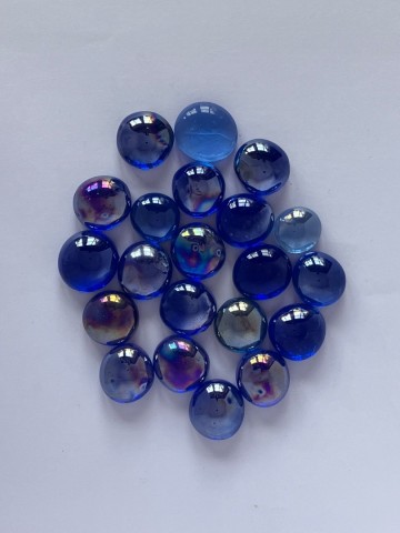 Glas Nuggets Medium Mix 50 gram Donkerblauw Clear Diamant