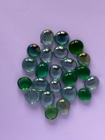 Glas Nuggets Medium Mix 50 gram Groen Clear Diamant