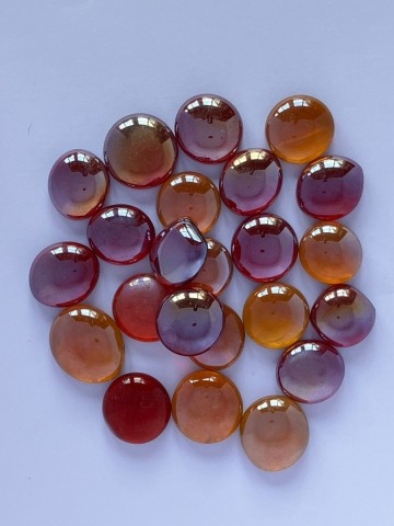 Glas Nuggets Medium Mix 50 gram Rood-Oranje Clear Diamant