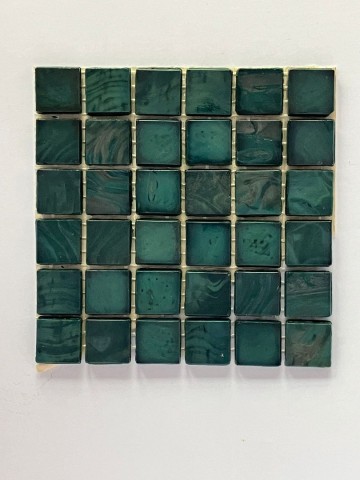 Glas Vierkantjes 15mm divers 36 stuks Oceaan