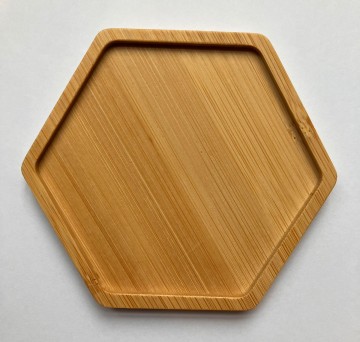 Ondergrond houten onderzetter met rand 10.5 cm