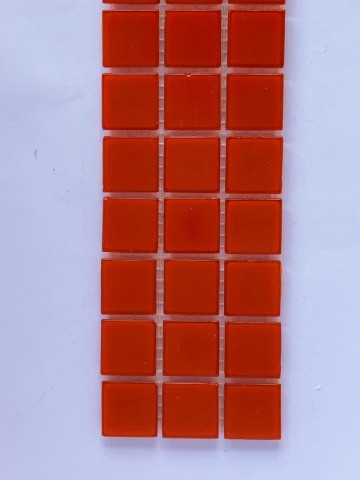 Glas Vierkantjes 20mm Basis 45 stuks Oranje-Rood