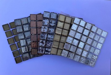 (koopjes) glasvierkantjes pakket 15 mm (6 x 36 stuks) Pakket Metallic