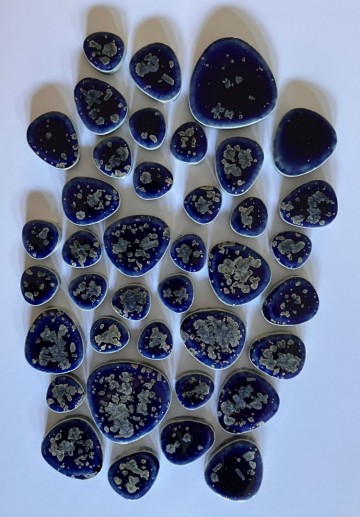 Pebble set donkerblauw motief