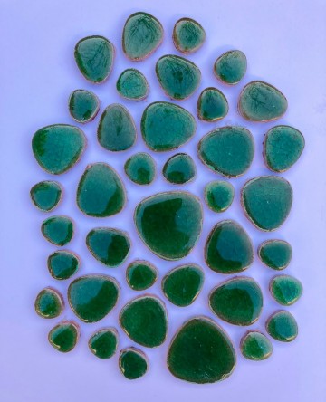 Pebble set donkergroen