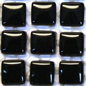 Glas Vierkantjes 10mm Murrini Crystal 81 stuks Zwart