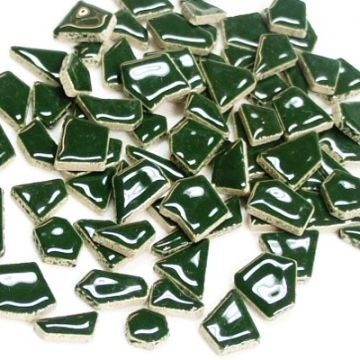 Keramiek Puzzelsteentjes 100 gram Donkergroen H14