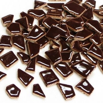 Keramiek Puzzelsteentjes 100 gram Donkerbruin H24