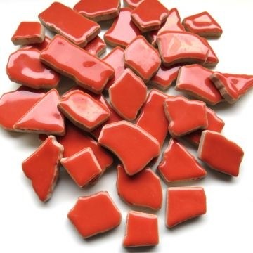 Keramiek Puzzelsteentjes 100 gram Koraal Rood H5