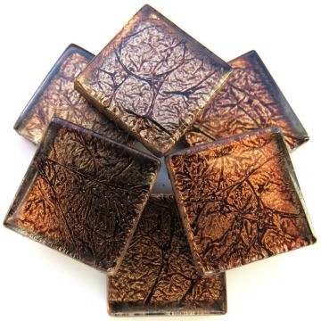 Glas Vierkantjes 20mm Folie 49 stuks Bruin 1007