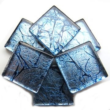 Glas Vierkantjes 20mm Folie 49 stuks Blauw 1021