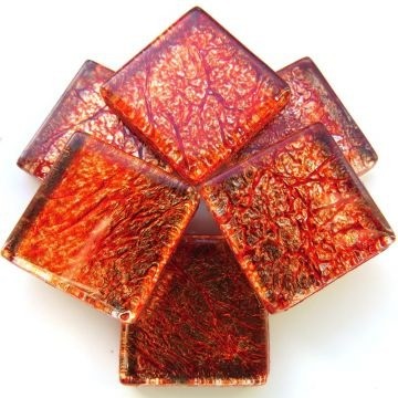 Glas Vierkantjes 20mm Folie 49 stuks Fel Oranje 1027