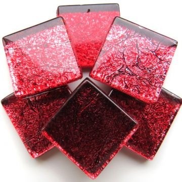 Glas Vierkantjes 20mm Folie 49 stuks Lichtoranje 1032