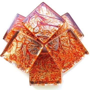 Glas Vierkantjes 20mm Folie 49 stuks Lichtoranje 1032