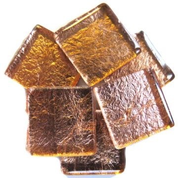 Glas Vierkantjes 20mm Folie 49 stuks Champagne 1037