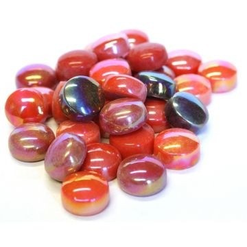 Glas Rondjes 12mm Mix 50 Gram Rood