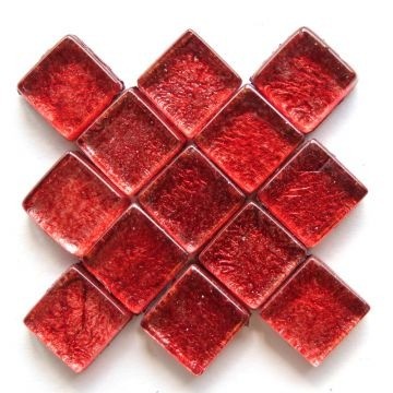 Glas Vierkantjes 10 mm 50 gram Rood Folie