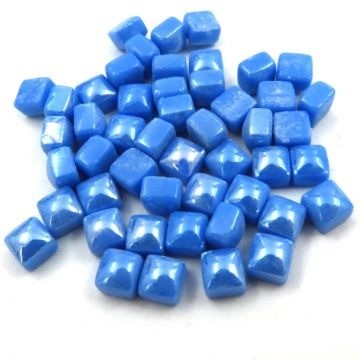 Glas Vierkantjes 5mm (micro) 20 gram Parelmoer Warm Blauw S48L