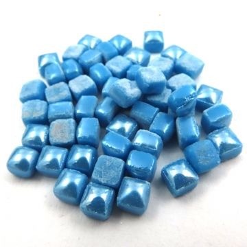 Glas Vierkantjes 5mm (micro) 20 gram Parelmoer Zacht Blauw S52L