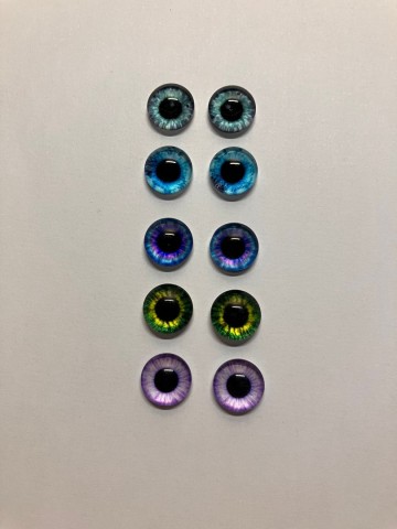 Cabochon Oogjes 10 mm Ronde pupillen 10 stuks (set 0)