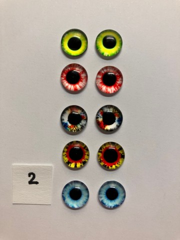 Cabochon Oogjes 10 mm Ronde pupillen 10 stuks (set 2)