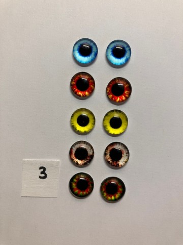 Cabochon Oogjes 10 mm Ronde pupillen 10 stuks (set 3)