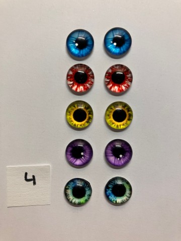 Cabochon Oogjes 10 mm Ronde pupillen 10 stuks (set 4)