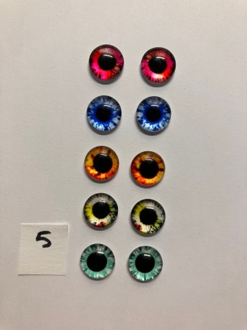 Cabochon Oogjes 10 mm Ronde pupillen 10 stuks (set 5)