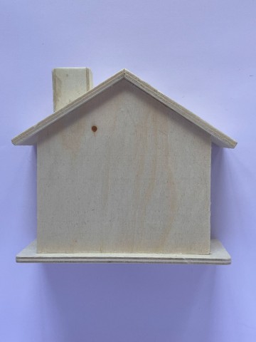 Ondergrond houten spaarpotje huis 9 cm