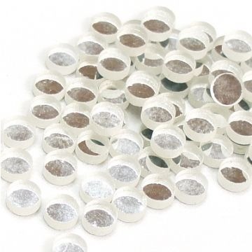 Glas Rondjes 12mm Spiegel 20 stuks Zilver Glad